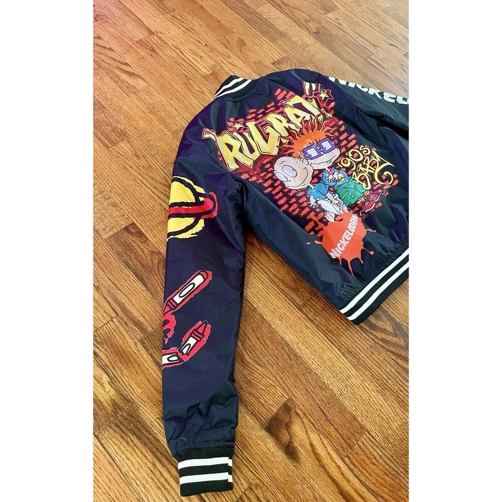 Nickelodeon Rugrats Varsity Jacket Youth Never Grow Up 90s Baby Cartoon Bomber